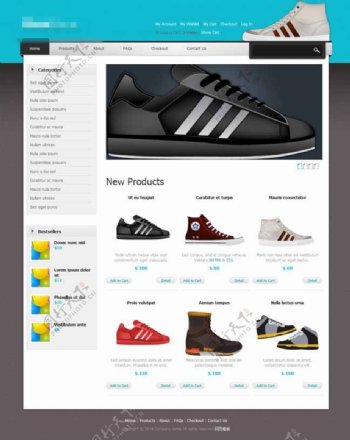 鞋子电子商务html网站模板