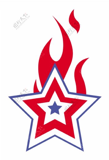 燃烧的美国爱国之星第四七月矢量插画