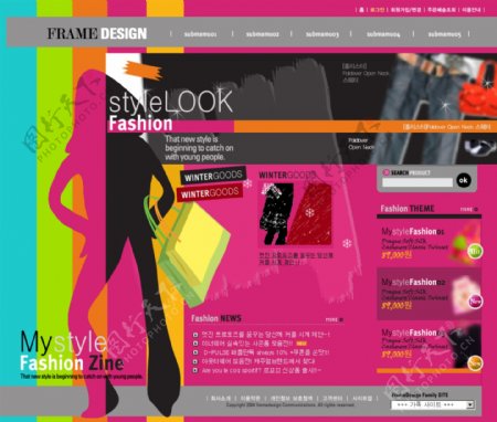 欧美流行时尚网站模板