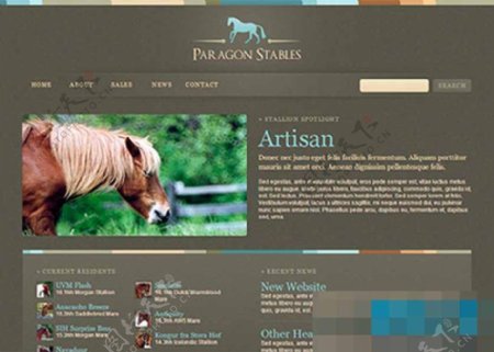 棕色简单马匹动物行业html模板