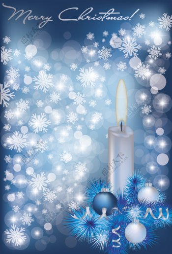 蓝色炫彩圣诞背景设计矢量素材