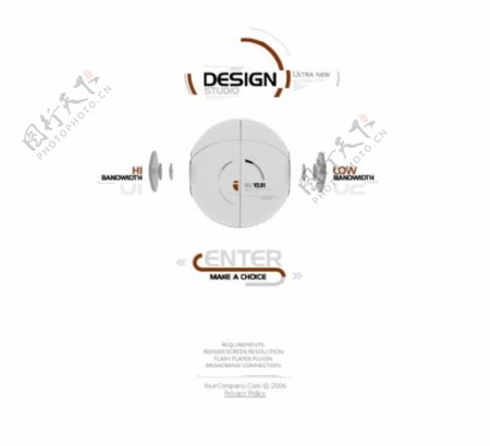 个性创意设计网站psd模板