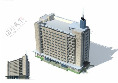 现代简约风格公共建筑办公楼3D模型