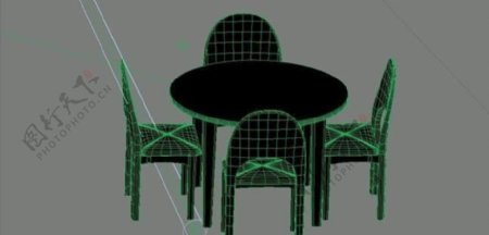 室内装饰家具桌椅组合353D模型