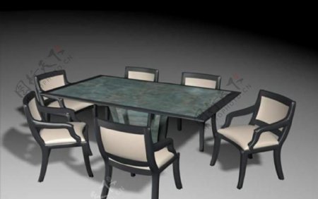 餐桌组合24家具3D模型