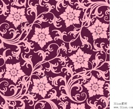 紫红花卉底纹