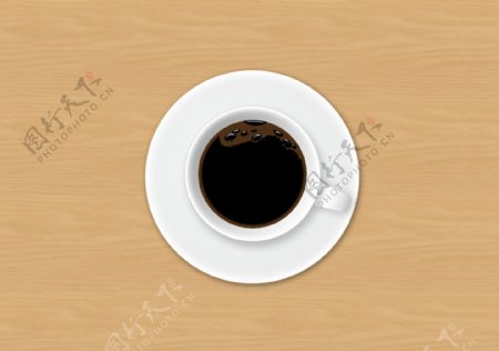 咖啡杯俯视图psd分层素材