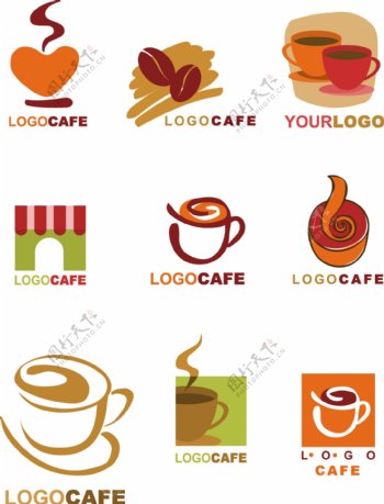 现代咖啡店logo图片