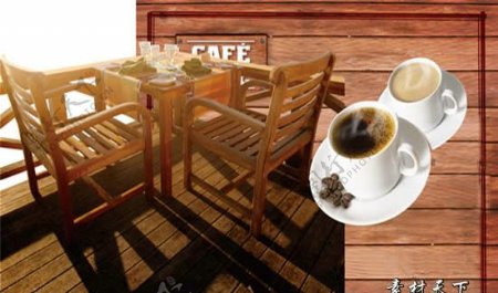 咖啡桌椅板凳PSD素材