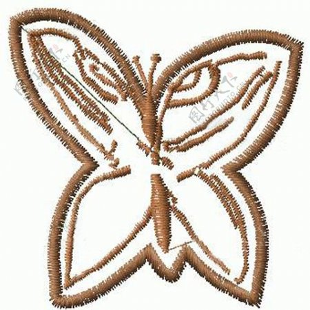 绣花动物蝴蝶色彩棕色免费素材