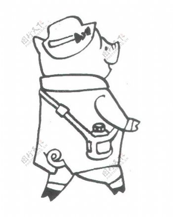 位图动物猪可爱卡通色彩免费素材
