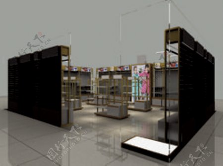 陈列柜式展厅设计3D模图