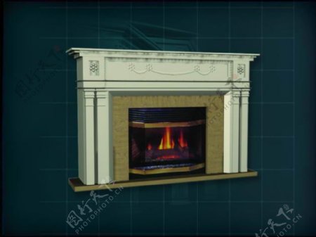 室内设计壁炉3d素材3d模型4