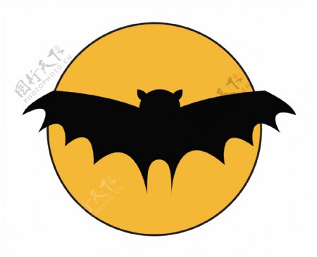 蝙蝠在飞行的月光