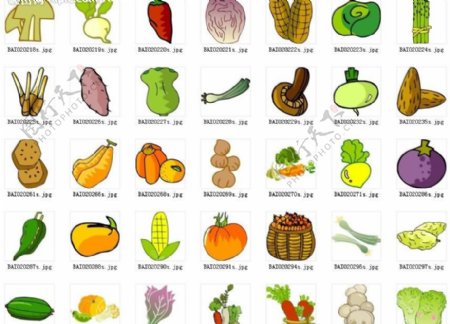可爱卡通蔬菜图标100个图片
