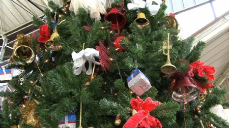 帕皮提市集的圣诞树16股票的录像