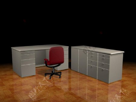 办公家具办公桌3d模型3d素材205