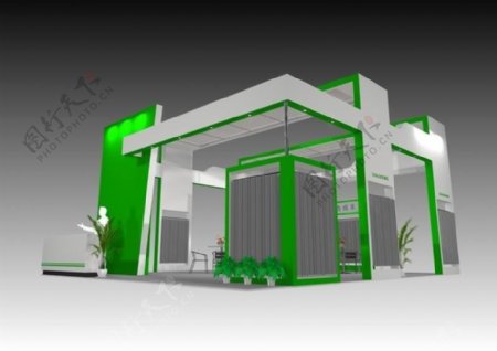 绿色IT电子产品展台特装设计模型