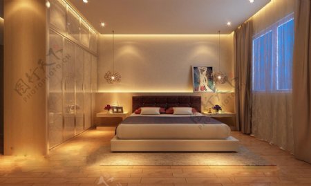 暖色卧室素材设计