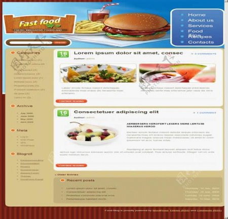 国外汉堡创意网站模板