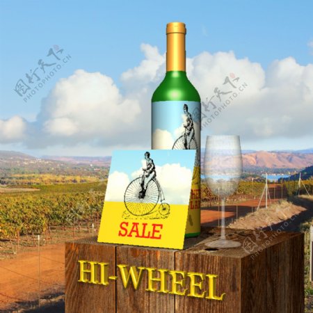 3D葡萄酒海报
