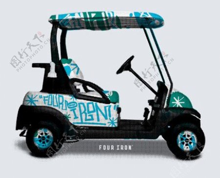 位图交通工具高尔夫车插画色彩免费素材
