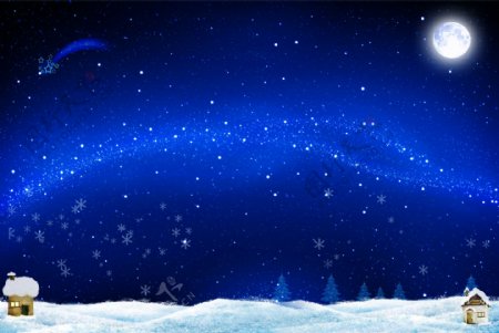 冬天夜空图片