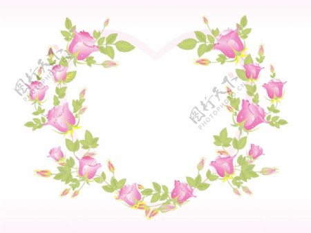 浪漫的粉色心形框