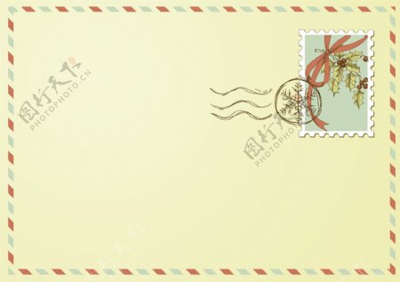 圣诞邮票的信封