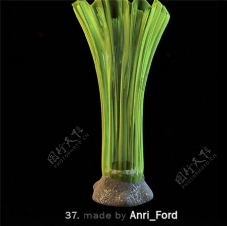 绿色瓶子3D模型素材