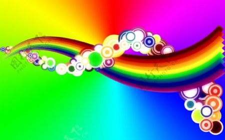 彩虹流线设计背景图