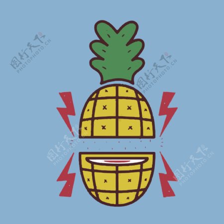 印花矢量图生活元素水果菠萝符号免费素材
