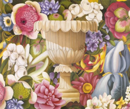 油画圣杯花卉图片