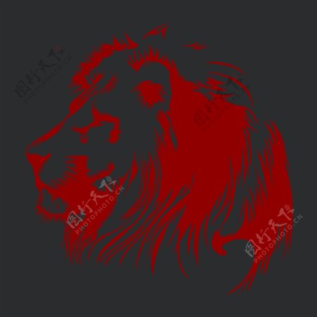 印花矢量图T恤图案野生动物头狮子色彩免费素材