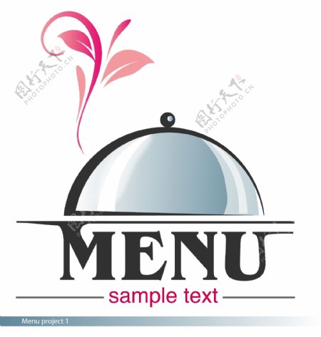 餐厅标志菜单插画矢量01