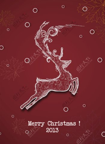圣诞节插画矢量的鹿