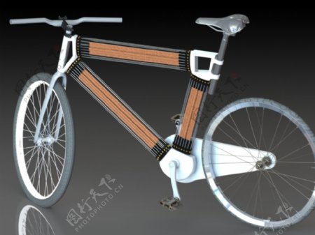 用木头和字符串车架的自行车