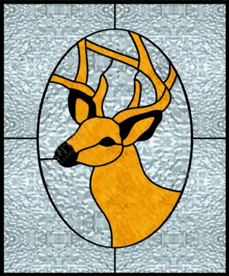 鹿的彩色玻璃