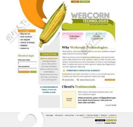 玉米网页psd模板