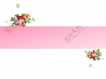 花卉粉色背景PPT模板