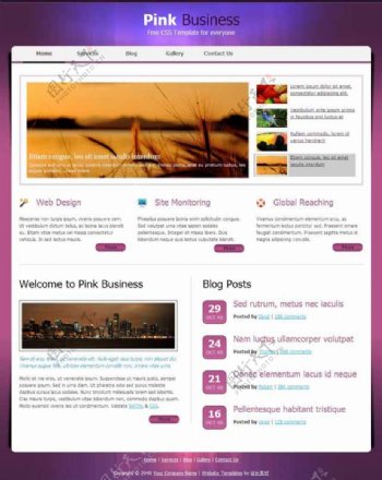 紫色商务CSS网页模板