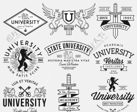 大学徽标图标图片