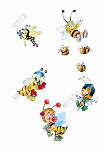 可爱的蜜蜂卡通形象图片