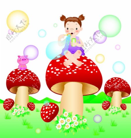 卡通大蘑菇图片
