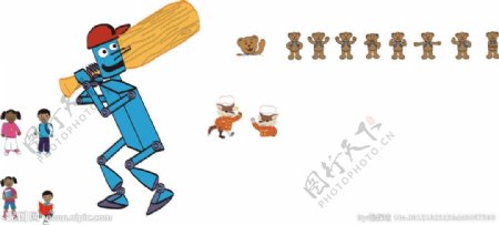 卡通儿童小熊狐狸形象图片