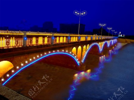 桥体夜景亮化工程效果图片