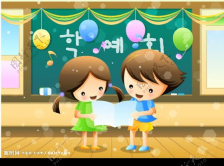 韩国儿童节矢量图图片