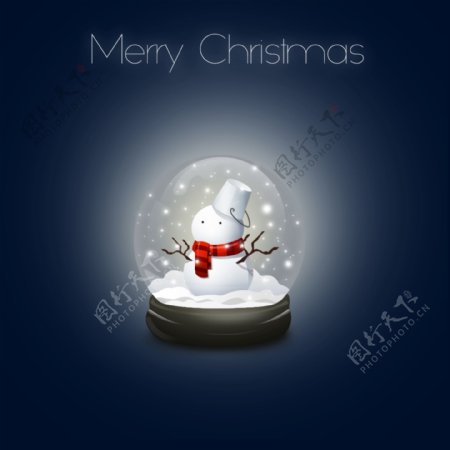圣诞雪人玻璃球图片