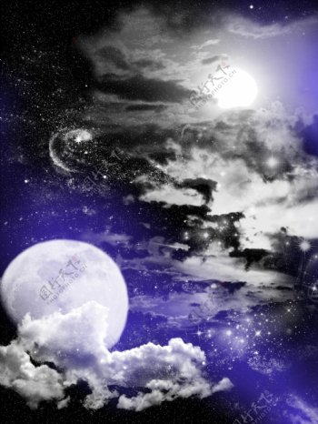 月夜唯美背景图图片