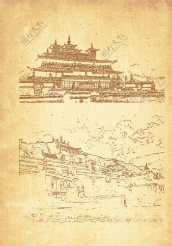 西藏剪影图片